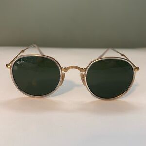 Ray-Ban Gold Frame with Green Lenses Glasses